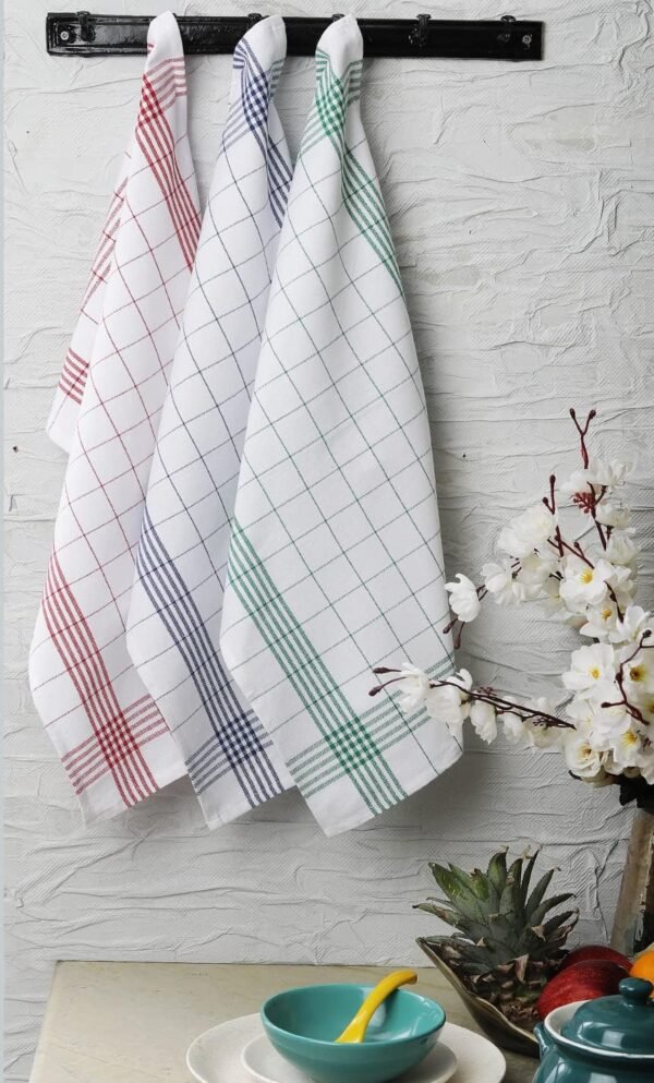 DG Collections Kitchen Dish Towels, 100% Natural Cotton Kitchen Towels, Set of 12 (15x25Inches), Multi-Purpose Kitchen Tea Towels, Very Soft, Highly Absorbent, Lint Free Vintage Style Hand Towels - Image 3