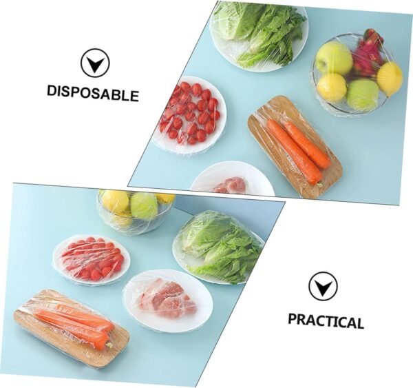 200pcs Disposable Stretchable Food Wraps Reusable Bowl Covers Stretchable Food Covers Kitchen Seal Cap Elastic Bowl Covers Food Net Table Food Cover Plate Cover Plastic - Image 9