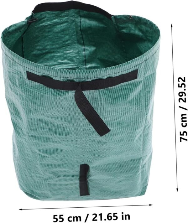 Trash Bucket Trash Compactor Bags Compost Bin Outdoor Garbage Can Outdoor Trash Can Kitchen Small Garbage Can Portable Foldable Garden Bag Garbage Bin Trash Cans Compost Bags Green - Image 2