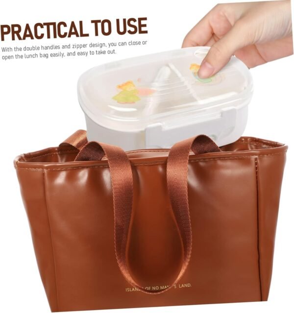 Bento Bag Reusable Grocery Bags Foldable Washable Book Tote Bag Packed Lunch Pouch Cosmetic Bag Lunch Tote Bag Refrigerated Bagreusable Net Hand Bags Food Bag Pu - Image 9