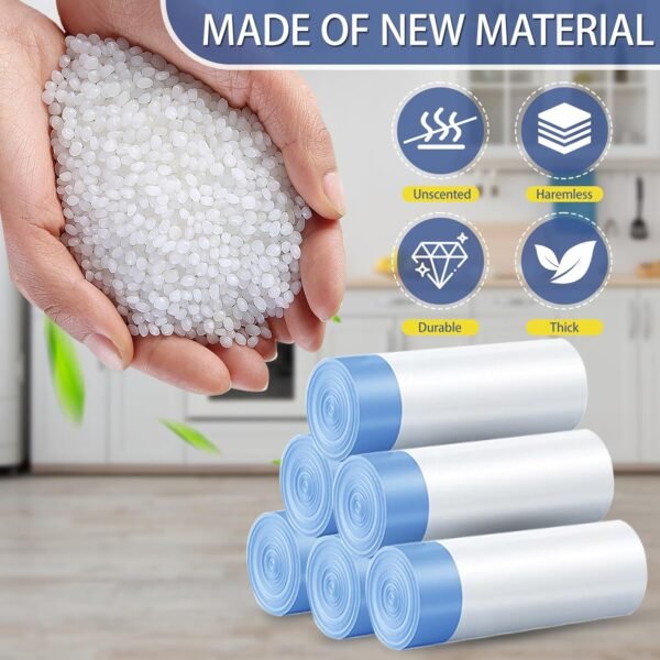 240 Count 6 Gallon Trash Bags Drawstring - Medium Garbage Bags 1.1 Mil,22.5 Liter Strong Plastic Trash Can Liners Unscented,Thick Waste Basket Bags for Home Bathroom Office Kitchen - Image 6