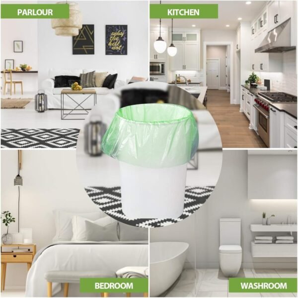 Small Trash Bags 4-Gallon Biodegradable - 100 Counts/ 5 Rolls Recycling and Degradable Garbage Bags Trash Can Liners for Bathroom Kitchen and Office - Image 5