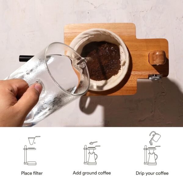 Unbleached Cotton Reusable Coffee Filter for Plinc Chorreador - Pour-over coffee stand - 3 pack - Image 3