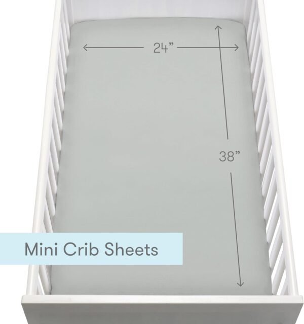 Newton Baby Mini Crib Fitted Sheets (2-Pack) | Organic Muslin Cotton, 100% Breathable & Soft Baby Sheets, Machine Washable Baby Mattress Sheets, Fits Any Mini Sized Crib 24" x 38", Sage - Image 5