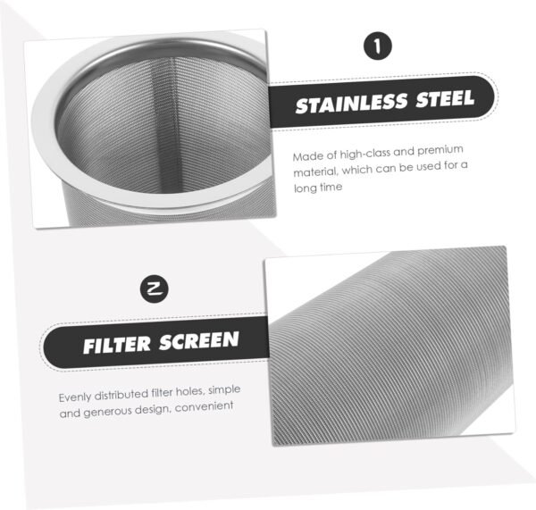 MAGICLULU Coffee Filter Tea Filters Mesh Coffee Filter Drink Strainer Espresso Ground Tea Sieve Tea Residue Strainer Espresso Maker Coffee Filter for Mason Jar Stainless Steel - Image 4