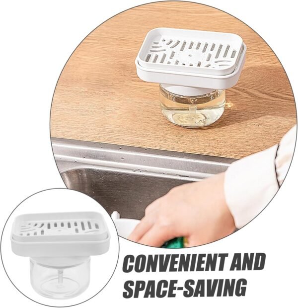 Presser Liquid Dish Soap Dispenser Sink Soap Dispenser Dishwash Sink Strainer Human Faucet Two Automatic Soap Dispenser Double Dispensers Sponge Rinse Drainer Soda Glass - Image 8