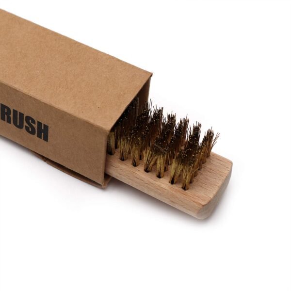 MAXMAN Copper Brass Brush, 20×6 Row Soft Bristle Wire Scratch Brushes with 10" Natural Beechwood Handle Barbell Brush for Cleaning Metal Surface Texturing, Removes Lint, 3Pcs - Image 4