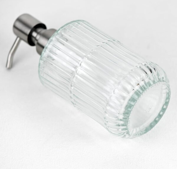 13.5 oz Glass Soap Dispenser with 304 Stainless Steel Pump Lotion Dispenser, Refillable Soap Dispenser, Glass Liquid Dispenser for Hand Soap, Lotion (Clear) - Image 6