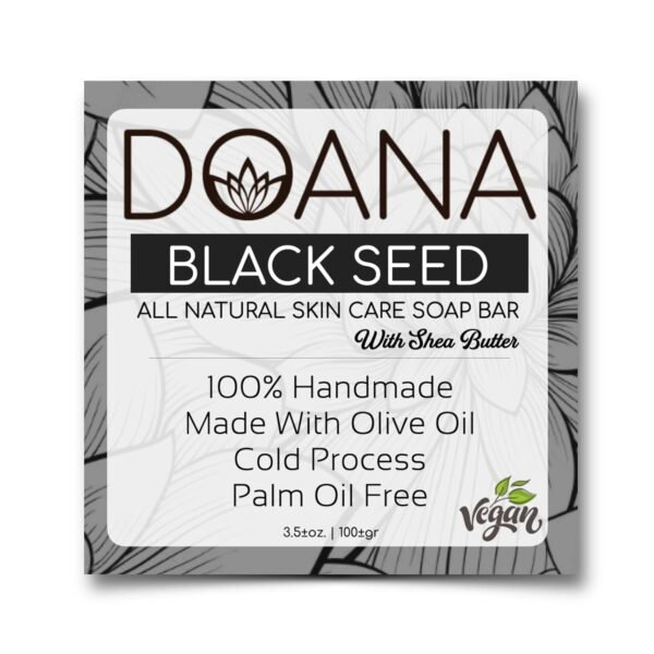 Black Seed Soap Bar - Now With SHEA BUTTER - Vegan, Olive Oil, and Coconut Oil, Palm Oil Free, Antiseptic, Anti Bacterial, For Sensitive - Dry Skin, Prevents Unwanted Odors, Foot Care