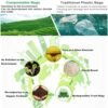 2 Gallon Compostable Trash Bags Small Biodegradable Garbage Bags 7.5 Liters Wastebasket Trash Liners for Bathroom Office Bedroom, Green 100 Counts - Image 2