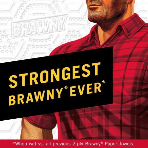 Brawny® Tear-A-Square® Paper Towels, 4 Double Rolls = 8 Regular Rolls - Image 2