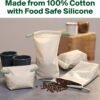 Food Huggers Sustainable Coffee Storage| Bulk Bean Bag | Eco-Friendly, Zero-Waste | BPA-Free, Dishwasher Safe Silicone | Ideal for Groceries, Food | Reusable, Large (1pc) - Image 3