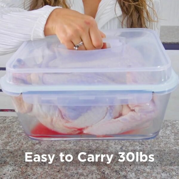 6500 ML / 220 oz / 28 Cup LARGE Glass Food Storage Container with Airtight Locking Lid. Ideal Storing food, Vegetables, Fruits. Baking Casserole, Lasagna, Roasting Turkey, Chicken BPA Free Oven Safe - Image 2