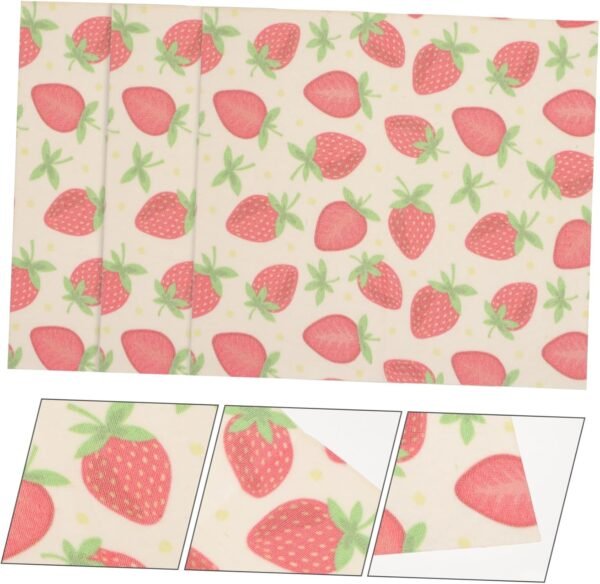 Alipis Food Wrapping Wax Paper 3pcs Beeswax Packing Paper Strawberry Food Paper Food Wrappers - Image 3