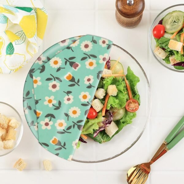 Beeswax Wraps for Food, Large 39.4’’ x 13’’ Beeswax Wrap Roll, Reusable Beeswax Paper Food Wrap for Bread Sandwich Wrapper Bowl Covers, White Flower - Image 6