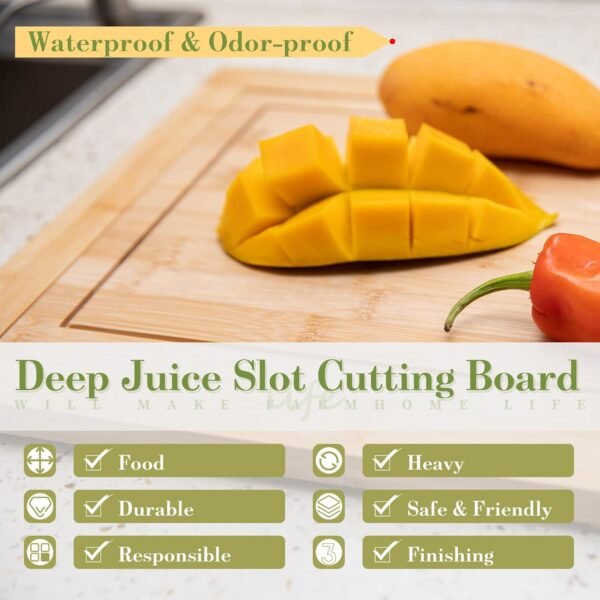 Defined Deco Over The Sink Cutting Board, Extra Large 33in Expandable Cutting Board Over Sink, Natural Bamboo Cutting Boards with Juice Groove, Charcuterie Board, Kitchen Sink Cover for Counter Space - Image 5