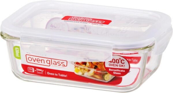 LOCK & LOCK Purely Better Glass Food Storage Container with Lid, 21 Ounce, Clear