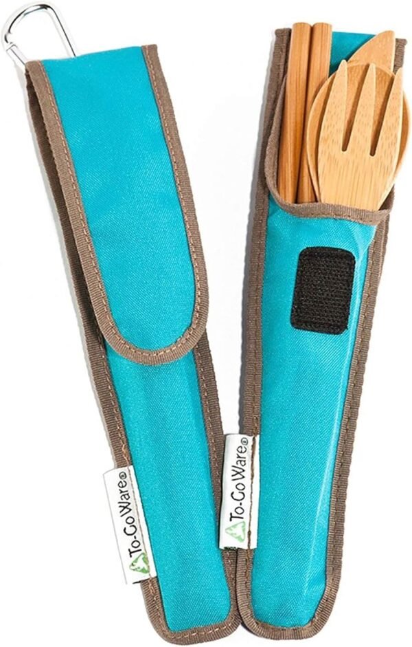 Bamboo Travel Utensils - To-Go Ware Utensil Set with Carrying Case (Agave) - Image 2