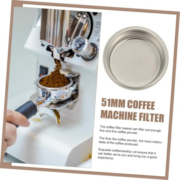 Coffee Machine Filter Espresso Machines Coffee Grinder Syrup Dispenser Cold Brew Coffee Maker Reusable Holder Detachable Tamper Bin Handle Cups Decaf Coffee Stainless Steel Silver - Image 3