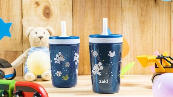 Zak Designs Disney Mickey Mouse Kelso Tumbler Set, Leak-Proof Screw-On Lid with Straw, Bundle for Kids Includes Plastic and Stainless Steel Cups with Bonus Sipper (3pc Set, Non-BPA)15 fl oz. - Image 9
