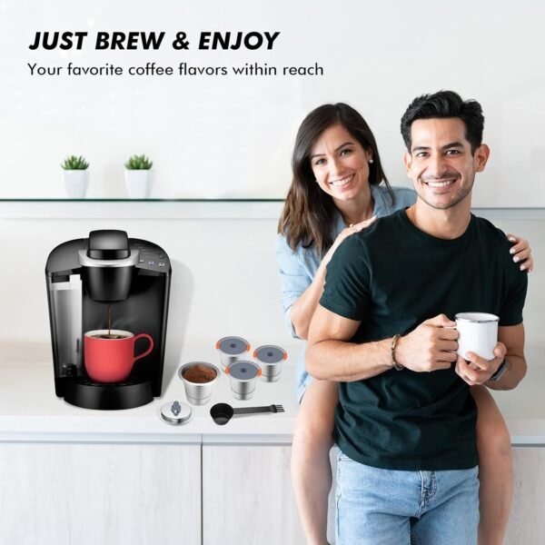 Reusable k Cup Coffee pod Filters,Universal stainless steel Refillable k Cups Filter Use for Keurig 2.0 and 1.0 Coffee Makers-machine(1pack)… - Image 5