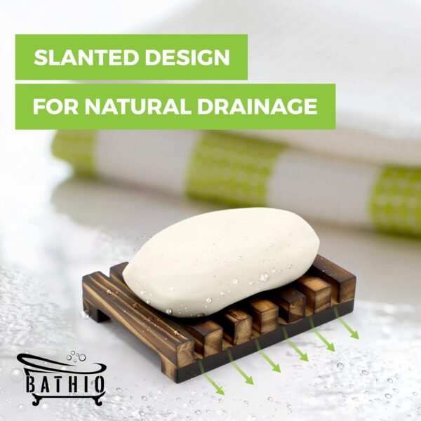 Self-Draining Wooden Soap Tray - Keep Your Soap Dry & Mess-Free with Soap Saver Holder - Eco-Friendly, Waterproof, Self-Draining Soap Holder for Bar Soap, Sponges, and Dish-Cleaning Balls - Image 5