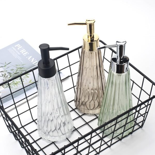 10oz/300ml Hand Soap Dispenser Bathroom, Kitchen Soap Dispenser, Glass Soap Dispenser with Gold Rust Proof Pump, Liquid Soap Dispenser with Elegant and Beautiful Color (Brown) - Image 6
