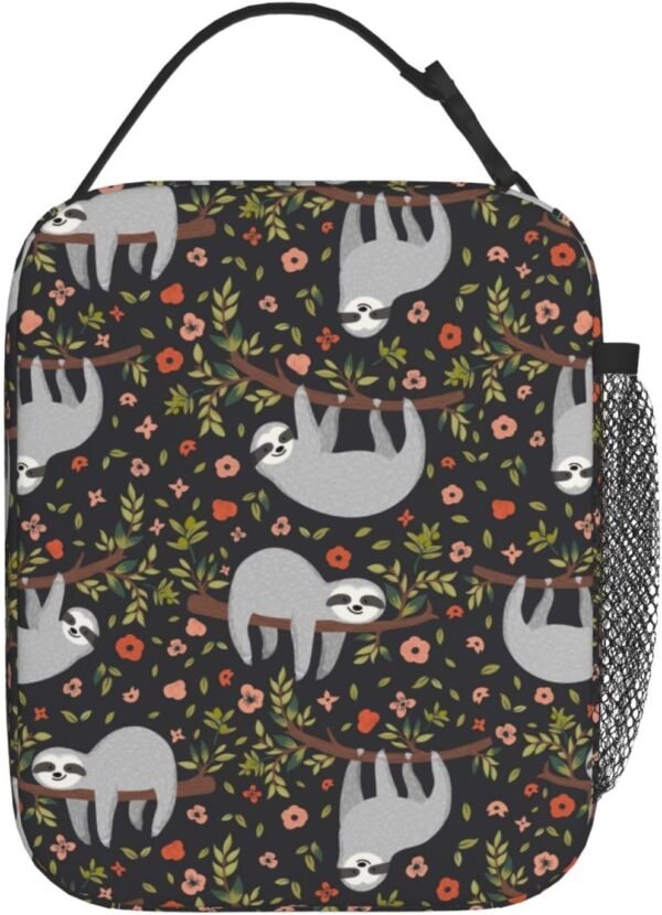 Cute Sloth Portable Lunch Box Insulated Reusable Bento Box Lunch Bag Tote For Men Women - Image 3
