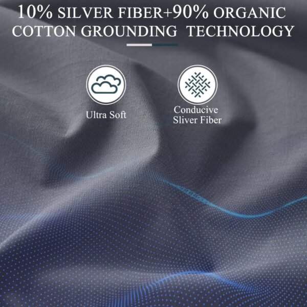 Grounding Sheets, Grounding Mat for Bed Earth Grounded Sheet Pad 10% Silver Fiber+90% Organic Cotton, for Queen, King and All Mattress Sizes, with Outlet Tester & Cord 104"*24" (Grey) - Image 3