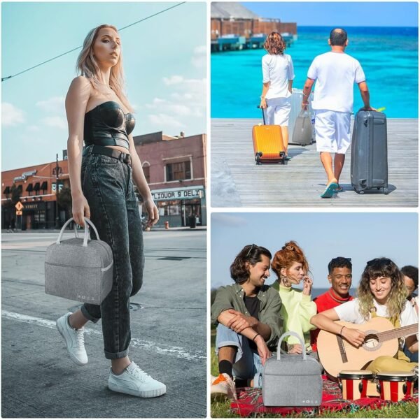 Lunch Bag Lunch Box for Women Men Reusable Insulated Lunch Tote Bag, Food Handbags Case High Capacity for Travel Work Picnic,GREY - Image 7