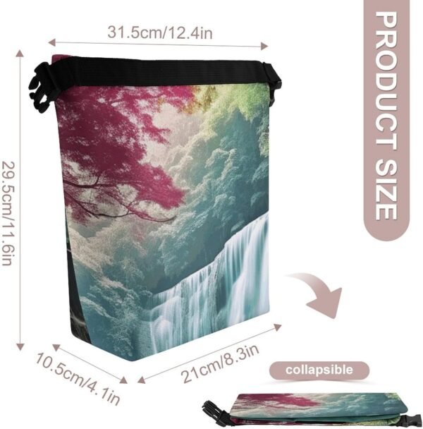 Detachable Meal Bag Waterfall Natural Landscape Print Lunch Tote Bag Insulated Meal Box Container Portable Snack Bag for Picnics,work, 29.5x21x10.5cm, style - Image 3