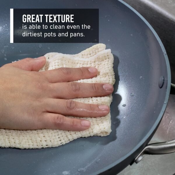 Old Fashion 100% Cotton Dishcloths - Set of 4 Mixed Colors - 4 Natural -11" x 11" - Image 3