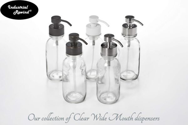 Clear Glass Soap Dispenser with Chrome Metal Pump - Wide Mouth 16oz Glass Bottle Includes Non Slip Bottom and Counter top Protector. (Clear/Chrome) - Image 8