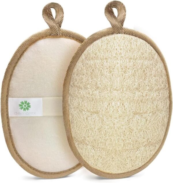 Natural Loofah Exfoliating Body Scrubber, Made with Eco-Friendly and Biodegradable Shower Luffa Sponge, Bath Shower Loofah Sponge for Women and Men, for Face and Body