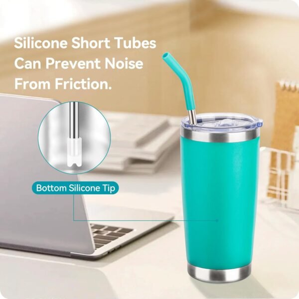 20 oz Straight Metal Straws with Silicone Tip for 20 oz Tumbler, Stainless Steel Reusable Drinking Metal Straw for YETI, STANLEY, US Acrylio, BJPKPK, Simple Modern and so on - Image 5