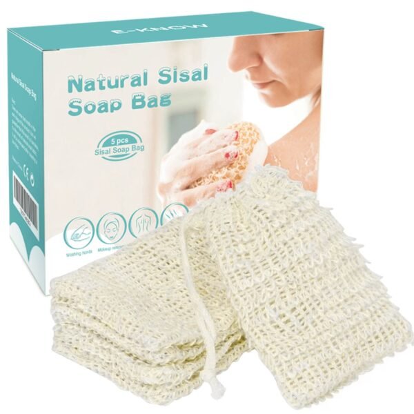Soap Bag, 5 Pack Natural Sisal Soap Saver, Zero Waste Plastic-Free Soap Net, Foaming and Drying The Soap, Massage, Peeling