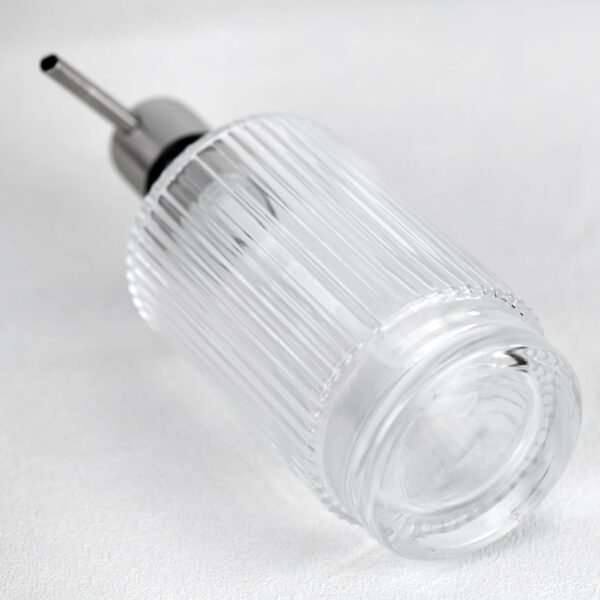 Bathroom and Kitchen Glass Soap Dispenser with Vertical Stripe - 16 Oz, 304 Stainless Steel Pump (Clear) - Image 5