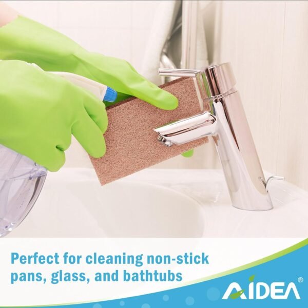 AIDEA Non-Scratch Natural Scouring Pads, Dish Scrubber Pads for Household and Kitchen, Cellulose Multipurpose Scour Pads for Cleaning -Natural Sisal Fibers, 24 Pack, 5.5in*3.5in - Image 4