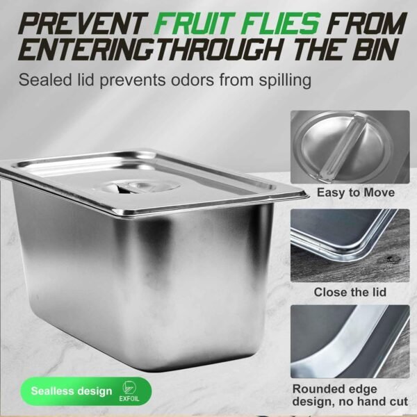 Compost Bin Kitchen with lid, As Indoor Compost Bin with Stainless Steel Insert, Countertop Compost Bin- 1.6 Gal Smell Proof,Indoor Large Compost Bin Kitchen… - Image 6
