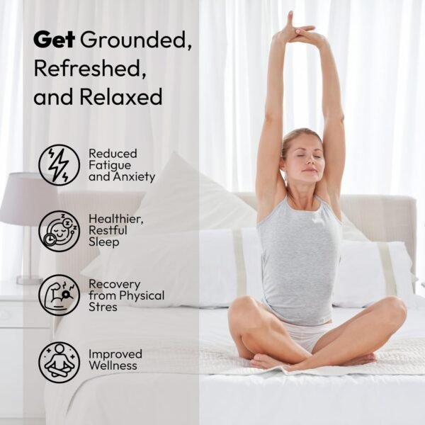 Grounding Fitted Sheets - Queen Size (60" x 80" x 13") Conductive Sheets Cover for Bed 95% Organic Cotton + 5% Silver Fiber-XL Bedsheets - with Cord for Earthing Connected Healthy Sleep (White, Queen) - Image 2