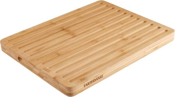 Farberware Bamboo Bread Cutting Board with Finger Grip and Juice Groove, 11x14 Inch, Bamboo - Image 3