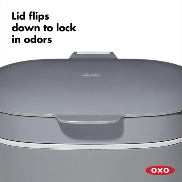 OXO Good Grips EASY-CLEAN COMPOST BIN - CHARCOAL - 1.75 GAL/6.62 L, Plastic, 8.3"L x 10.15"W x 12"H - Image 5