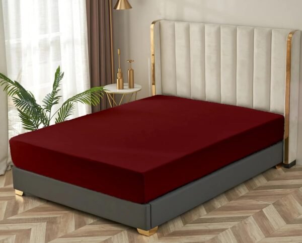 1PC Fitted Sheet| Organic Cotton| 1000 TC| | Full Size (54"X75") with 22" INCH DEEP Pocket| Skin Friendly|Comfy & Very Soft| Wrinkle Free| Burgundy