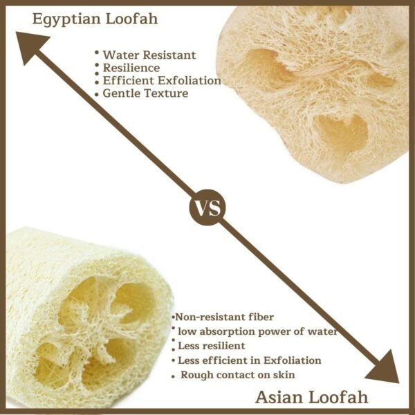 2 Exfoliating Body Scrubber Loofah Mittens Bath Sponge, All-Natural Egyptian Bath & Shower Exfoliating washcloth - Loofa Natural Sponge for Face, Back & Body, Eco Friendly and Biodegradable Loufa - Image 7