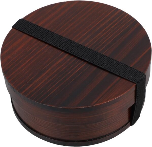 VOSAREA Japanese Bento Lunch Box Wooden Lunch Boxes Japanese Traditional Natural Round Wooden Lunch Containers Jubako Osechi Decorative Lunch Containers Picnic Sushi Bento Holder Case