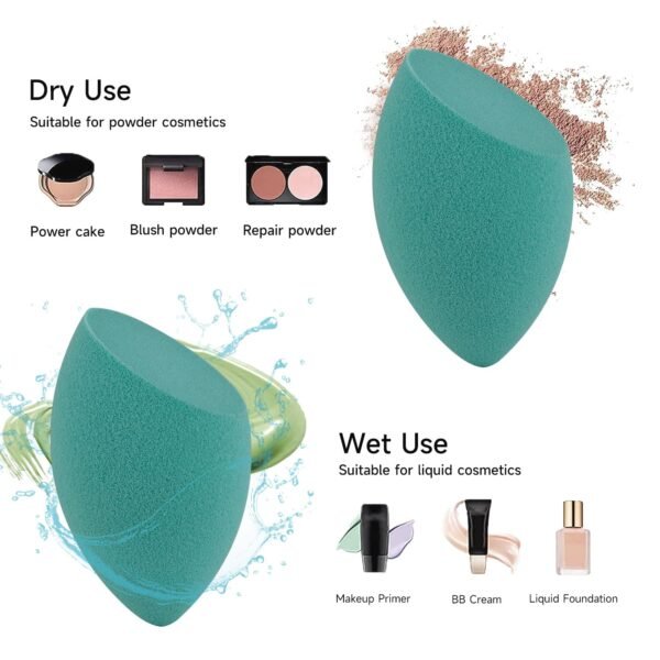 Biodegradable Material Beauty Spongs for Liquid and Cream Foundation Wet and Dry Beauty Blender Spongs Set of 2 - Image 3