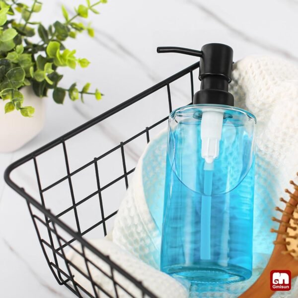 GMISUN Glass Soap Dispenser with Stainless Steel Pump, Clear Soap Dispenser, Hand Soap Dispenser for Bathroom, 12oz Dish Soap Dispenser for Kitchen, Modern Refillable Liquid Soap Dispenser Bottle - Image 6