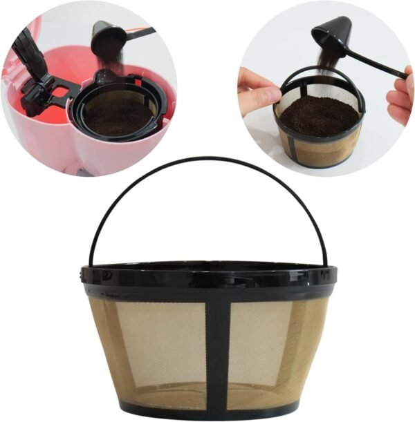 Reusable Coffee Filters 4-6 Cups,Fits most 4-6 cup basket-style other standard-size coffeemakers,Replaces your paper Coffee Filters,BPA Free (1-PACK) - Image 6