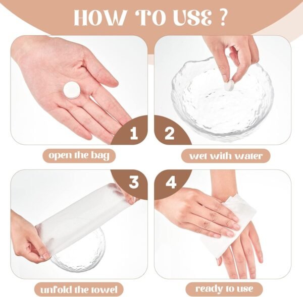 Juexica 1000 Pcs Mini Compressed Paper Towels Disposable Travel Coin Tissues Cotton Face Washcloths Portable Individual Wrap for Outdoor Camping Beauty Salon - Image 3