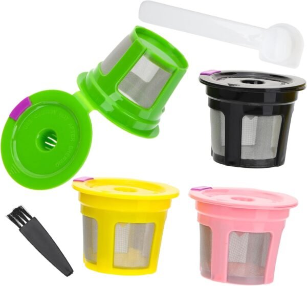 OSALADI 2sets Coffee Machine Filter Cafe Capsule Syrup Kettle Reusable Coffee Filter Machines Coffee Electric Coffee Filters Packets Pour Espresso Ground Coffee Filter Coffee Maker 4pcs*2 - Image 2